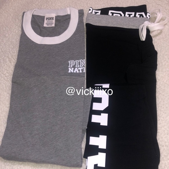 PINK Victoria’s Secret campus leggings & long sleeve tee - Picture 2 of 7